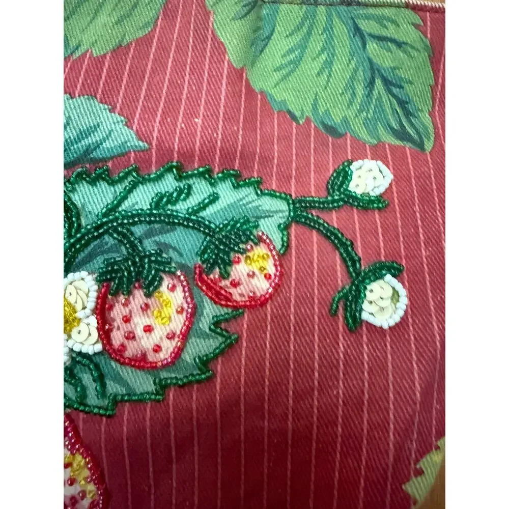 Vintage Marlo beaded strawberry cottagecore Y2K purse boho hippie artsy